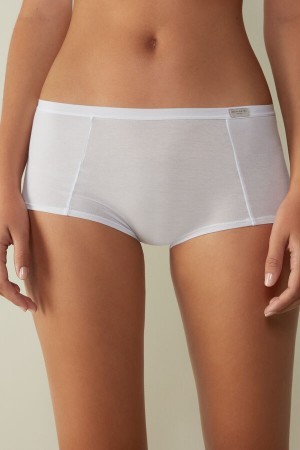 Intimissimi Bomulds Boyshorts Hvide | BDKSD13965